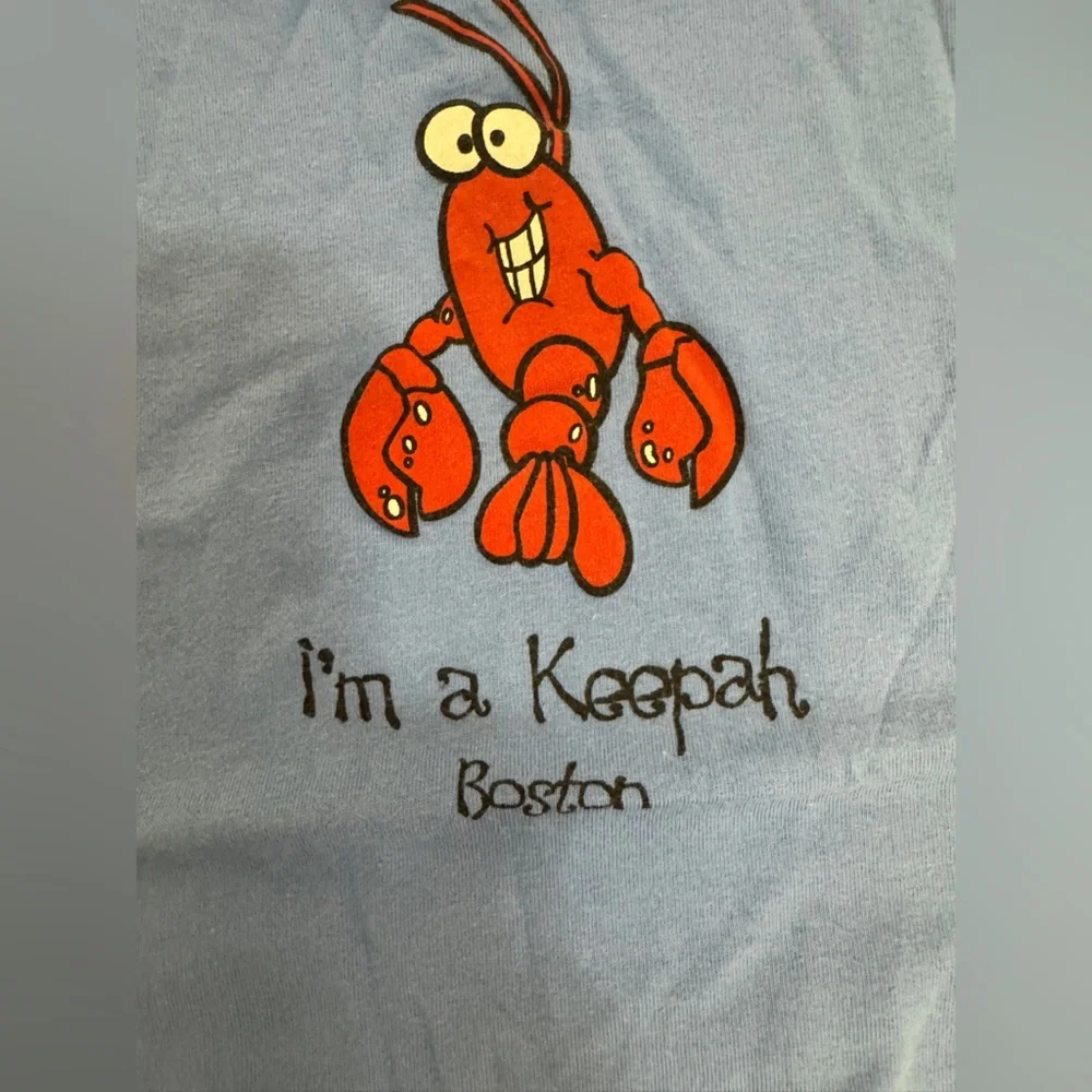 Blue and Red Bodysuit with Playful Lobster Design